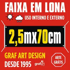 Faixa em Lona 250x70cm Faixa Promocional