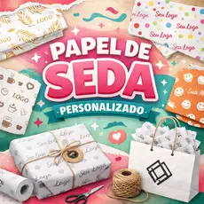 Papel Seda 40x60cm 100 Peças - Personalizado com seu Logo