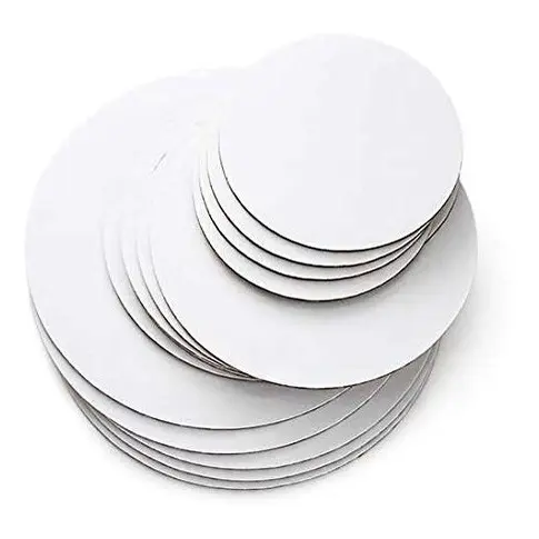 Cake Board 22cm Mdf Branco 3 mm Para Confeitaria Borda Liso 10 Tabuleiros bolos