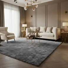 Tapete Grande Sala Shaggy 2,00x2,40 Peludo Felpudo Cinza Mesclado