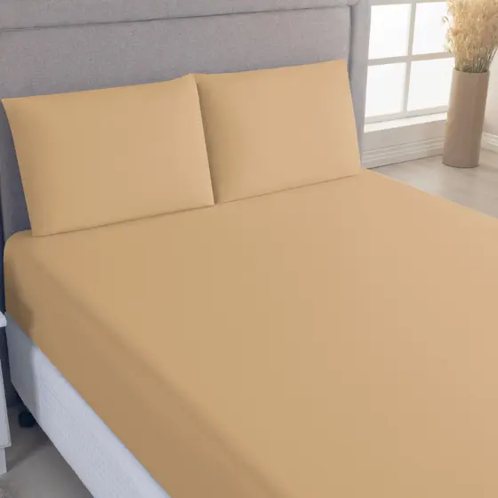 Jogo de Lençol Cama King em Malha Penteada 100% Algodão Liso Luxo