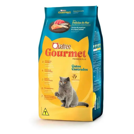 Ração Quatree Gourmet Gatos Castrados Delícia do Mar 3kg