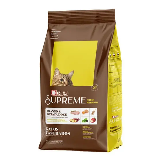 Ração Quatree Supreme Gatos Castrados Frango e Batata 10Kg