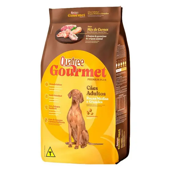 Ração Quatree Gourmet Cães Adultos Raças Médias Grandes 10kg