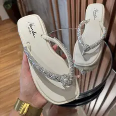 Chinelo Sandalia Strass Macia Nó Confortável Qualidade e Conforto