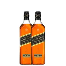 Kit com 2 Johnnie Walker Black Label Blended Scotch Whisky 1000ml