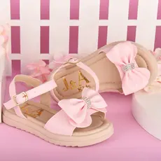 Sandália Infantil Feminina Menina Bebe Laço Strass Confortável Antiderrapante Festa Casual Macia