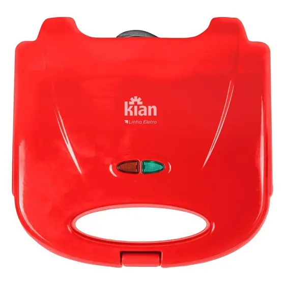 Sanduicheira Grill Antiaderente 2 em 1 750W Kian Vermelha 220v