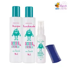 Mata Piolho Shampoo, Recondicionador e Spray Antipiolho Arruda Citronela Mata Lêndeas Abelha Rainha