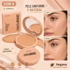 Pó Compacto Facial Acabamento Natural Aveludado com Espelho e Esponja 10g