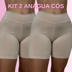 Kit 2 Short Anágua Cós Alto Reforçado Bermuda Segunda Pele Alta Qualidade Comprido