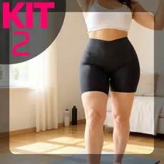 KIT 2 Short Anágua Cinta Modeladora Feminino Segunda Pele Redutora De Medida Alta Compressão Reduz Medidas