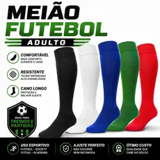 Kit 2 Meião Futebol Adulto Cano Longo Treino Esportivo Meia Esportiva