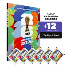Álbum Capa Dura+12 Envelopes (84 Figurinhas) - Capa Dura Colorida Copa do Mundo 2026-Oficial Panini