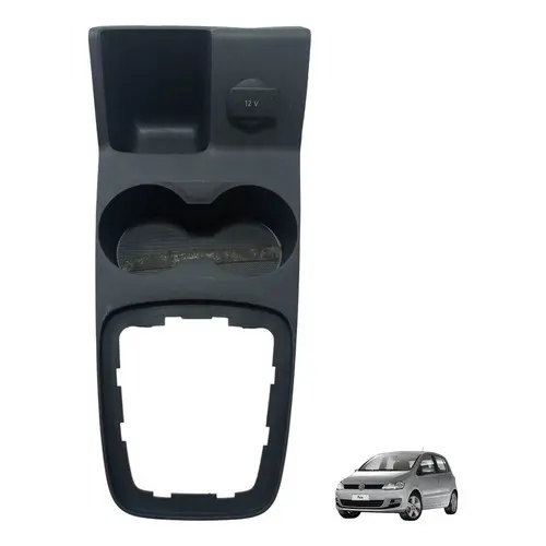 Moldura Console Central  Fox 2010 2012 2014 2015 Porta Copos Preto