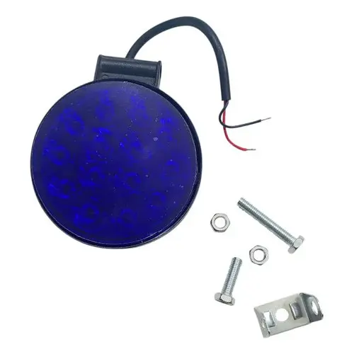 Farol De Led Redondo 90mm 14 Leds Bivolt Universal Azul