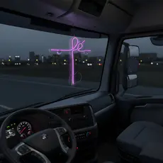 Luminoso Led Fé Neon Parabrisa Cabine Caminhao Bivolt Roxo