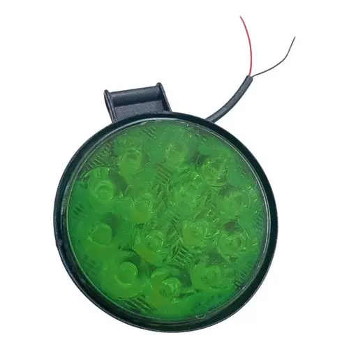 Farol De Led Redondo 90mm 14 Leds Bivolt Universal Verde