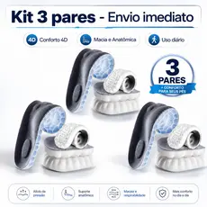 Kit Palmilhas Ortopédicas 4D Anti impacto para Tênis Sapatos