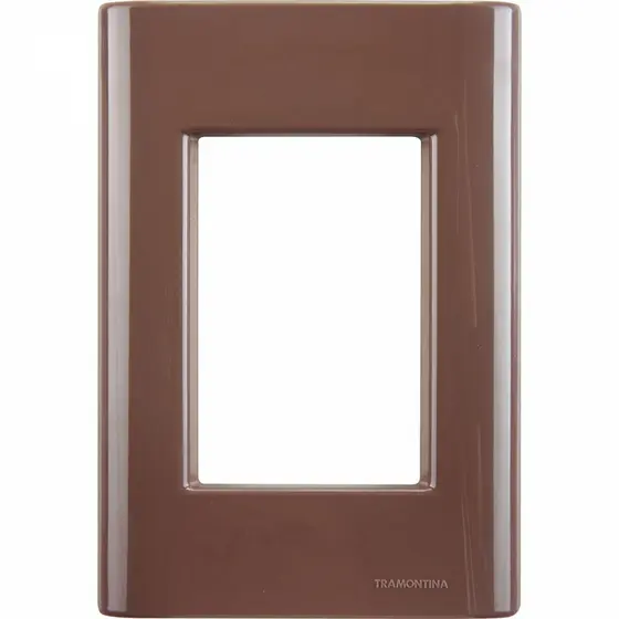 PLACA TRAMONTINA 3 POSTOS 4X2 GIZ CAFE