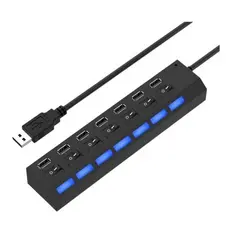Hub Usb 7 Portas Chave Seletora 2.0 Extensor High Speed Hd