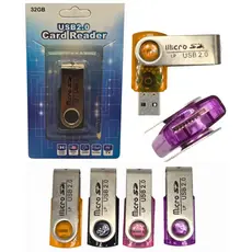 Leitor USB LUSBSD Para Cartão Micro SD Portátil Pratico C/ 4 Cores Disponíveis