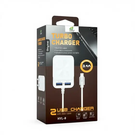 Carregador CTC2U Celular Cabo Tipo C + 2 portas USB 2.1A e 3.1A Carregamento Rápido Cabo 1 metro
