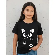 Camiseta Infantil Juvenil Menina Gatinho Fofo 100% Algodão Kids Moda