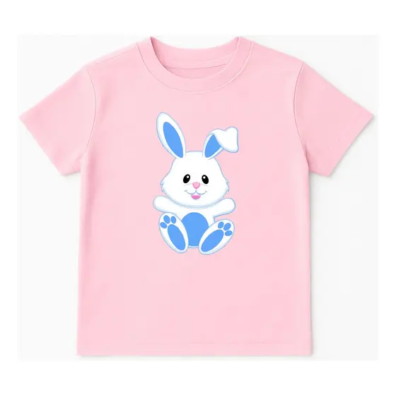Camisa Infantil Estampada Unissex Confortavel Coelhinho Top