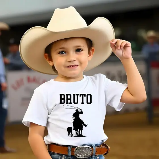Camiseta Infantil Bruto Cowboy Western Sertanejo Peão