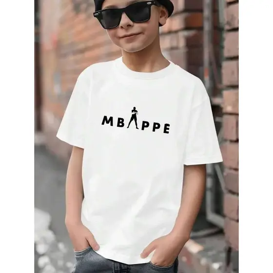 Camiseta Infantil De Manga Curta Casual IdealPara Meninos Dia A Dia Algodão Estampa Personalizada De Futebol