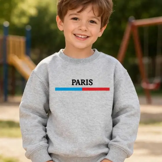 Blusa Moletom Infantil Juvenil Estampado Paris Algodão Tecido Qualidade Premium Confortável