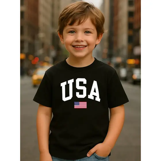 Camiseta Infantil 100% Algodão Varias Cores Estampado Usa unissex