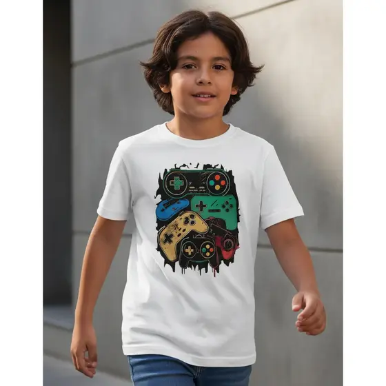 Camisa Infantil Juvenil 100 Algodão Game Color Streetwear
