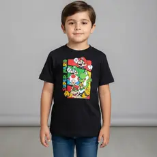 Camiseta Infantil e Adulta Mario Bross Super Confortável Algodão