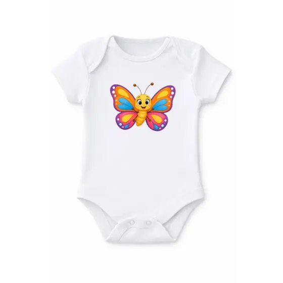 Body Para Bebês Unissex Borboleta CUTE Tecido 100% Algodão