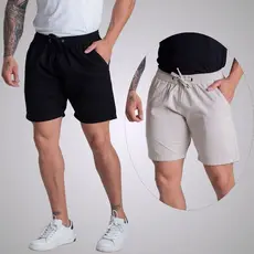 Kit 2 Shorts Sarja Brim Bermuda Mauricinho Curta Masculina
