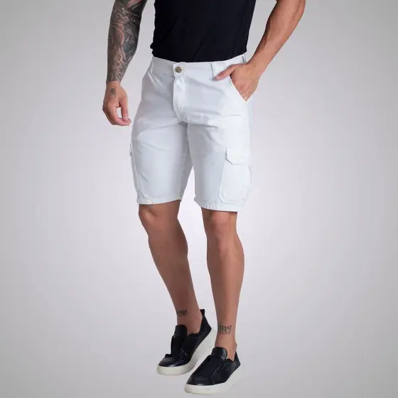 Bermuda Cargo Sarja Brim Com 6 Bolsos Masculina