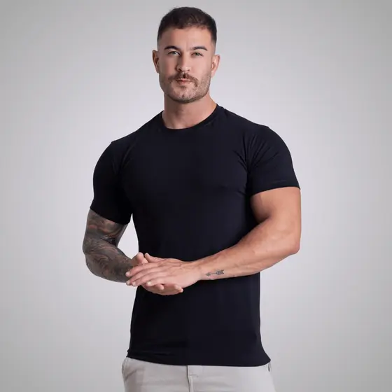 Camiseta Algodão Fio Egipcio Original Com Elastano Slim Fit Direto da Fabrica