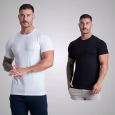Kit 2 Camisetas Algodão Egípcio C/ Elastano Camisa Malha Egípcia Masculina