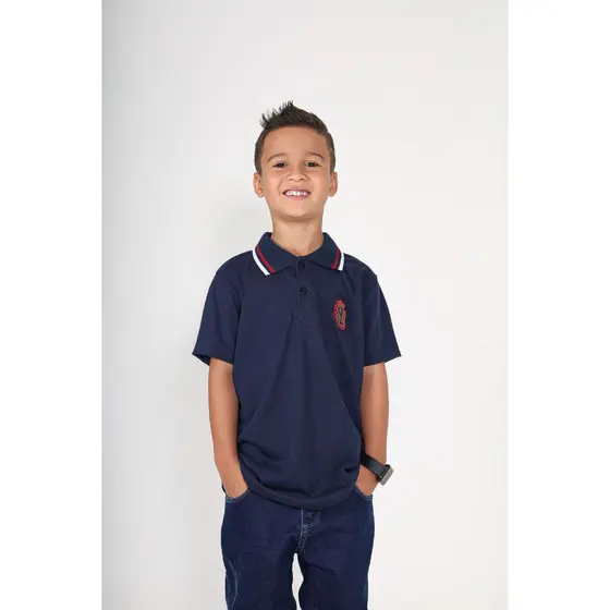 Camisa Camiseta Infantil Masculino Gola Polo Manga Curta Malha Algodão Casual Lisa Basica