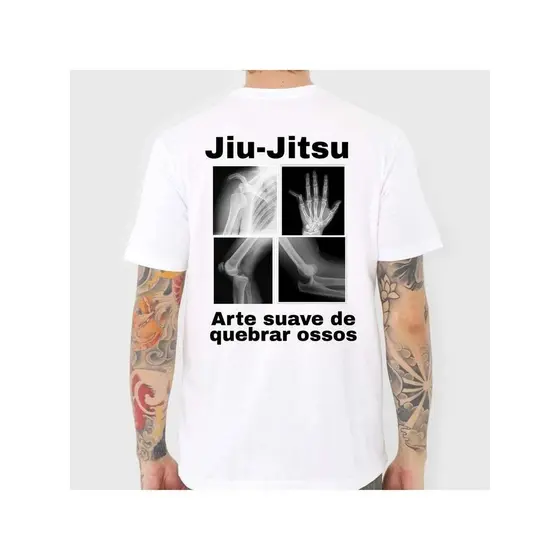 CAMISETA 100% ALGODÃO UNISSEX JIU JITSU BRASIL raio-x  STREET WEAR ACADEMIA dia dia