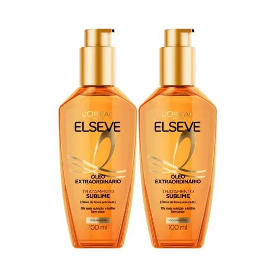 Kit Óleo Capilar Elseve L'Oréal Paris Óleo Extraordinário: Nutrição, Brilho  - 2 Unidades