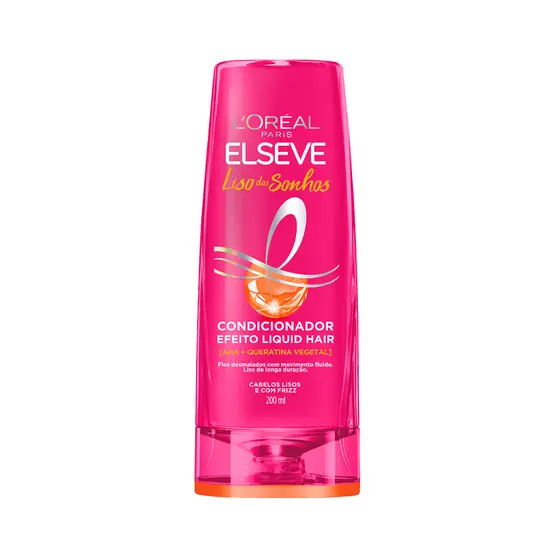 Condicionador Elseve Liso dos Sonhos AHA + Queratina Vegetal 200ml