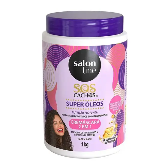 Cremáscara 2 em 1 SOS Cachos Super Óleos Salon Line 1kg