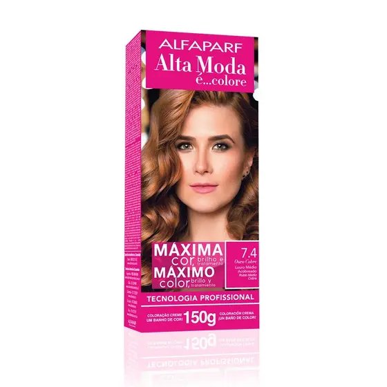 Tintura Alta Moda 7.4 Louro Médio Acobreado