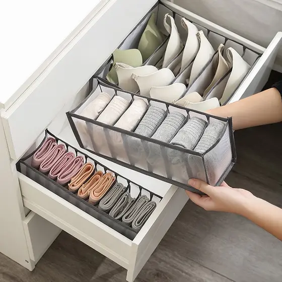 Kit com 3 Organizador multiuso Divisória de Gaveta para Roupa Intima