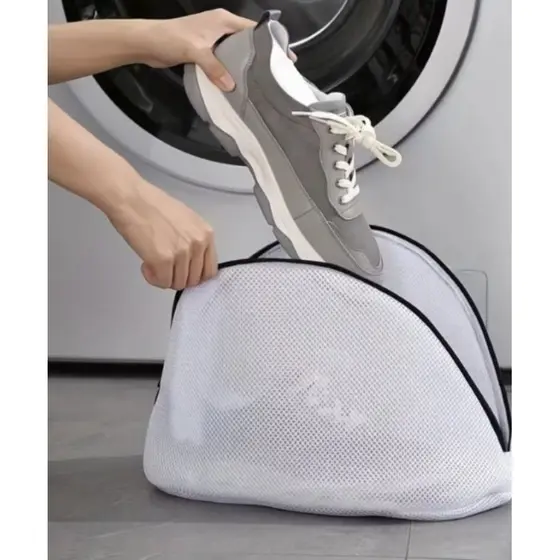 SACO DE LAVAGEM DE SAPATOS DE MALHA BRANCA DE GRANDE CAPACIDADE ANTIS DEFORMAÇÃO ROUOAS INTIMA