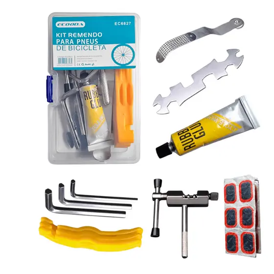 Kit Remendo para Pneus de Bicicleta Kit Remendo para Pneus de Bicicleta com 24 Unidades e Ferramenta