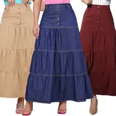 Saia Jeans Feminina Saia Longa 3 Marias Saia Com Botões